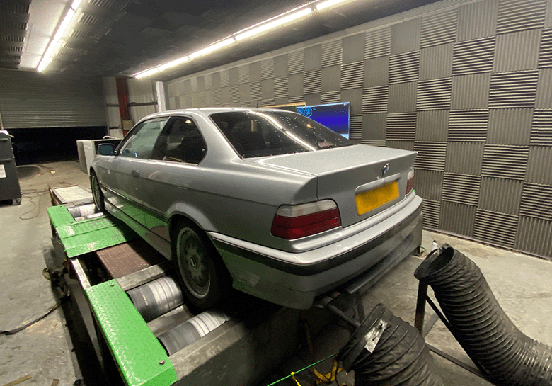 BMW E36 Coupe on the dyno